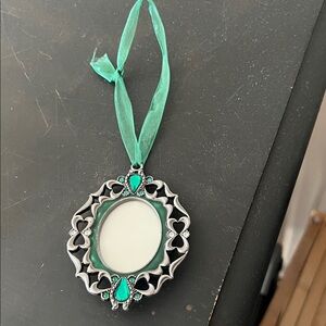 Decorative Silver and Teal Ornament